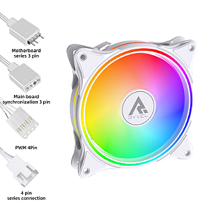 Cooler Fan Gamer Ryvel 120mm ARGB 5V Lycan Branco