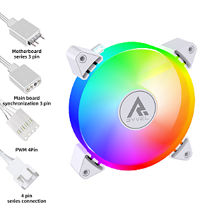 Cooler Fan Gamer Ryvel 120mm ARGB 5V Snowy Branco