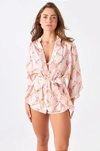 SHORT DOLL KIMONO ACETINADO JARDIM MONET - ÁCUO