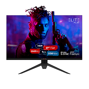 Monitor Gamer Level Elite Flat 27" ELED, 240Hz, 1ms, MPRT, Freesync e G-sync - SG2701B01-9 V2.5 Preto