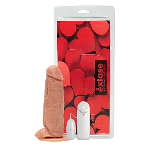 Pênis em Silicone com Vibrador e Ventosa VVN17 - 16,5 x 4,5cm