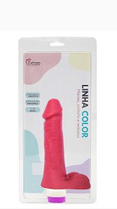 Pênis em Silicone Collors com Vibrador VPC18 - 19 x 4,8cm