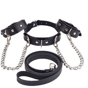 Gargantilha Slave com Guia + Par de Algemas