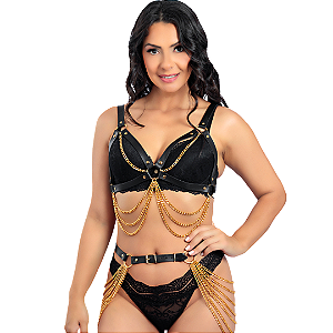 Harness Nefertitie Gold com Correntes