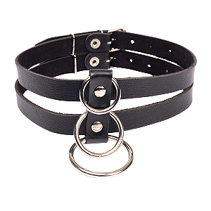 Gargantilha Submissa com Três Argolas