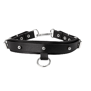 Gargantilha Argola com Detalhes Prateados