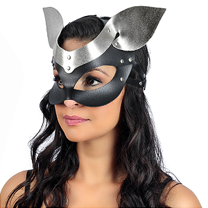 Máscara Mulher Gato com Orelhas Silver