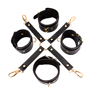 Kit Separador em X GOLD com Algemas e Tornozeleiras