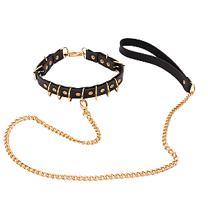 Gargantilha Queen Gold Meia Argolas com Guia e Correntes