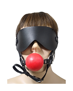 Tapa olho com Mordaça Bola Vermelha