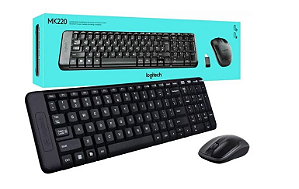 Teclado e Mouse sem fio Logitech MK220