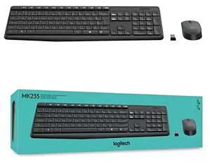 Teclado e Mouse sem fio Logitech MK235