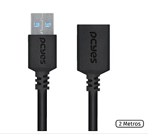 Cabo Extensor Usb A 3.0 M P/ F 2Metros  - Puamf3-2 - Pyces