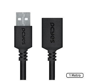 Cabo Extensor Usb A 2.0 M P/ F 1Metro  Puamf2-1 - Pyces
