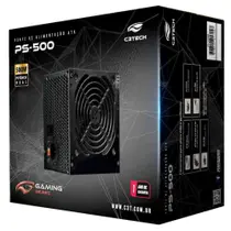 FONTE ATX 500W C3TECH PS-500BK BIVOLT CHAVEADA MANUALMENTE