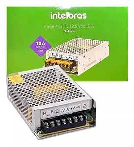Fonte Gradeada 12v 10a Cameras Segurança Intelbras Efm1210
