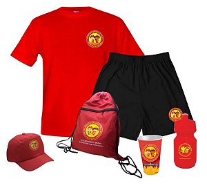 A- KIT BOMBEIRO / COMPLETO -  Camiseta + Short + Boné + Sacochila + Copo + Squeeze + Aplicativo de estudos + Carteirinha de Bombeiro