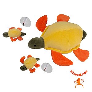 Tartaruga Casco Amarelo Grávida com 2 Filhotes
