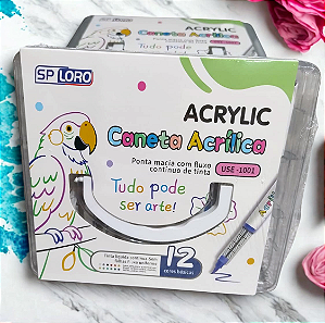 Caneta Acrílica - Acrylic 12 Cores