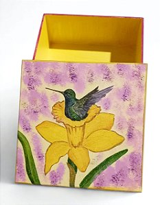 Caixa de Decoupage  - Beija-flor por Débora Artes