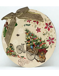 Quadro redondo - Natal  por Débora Artes