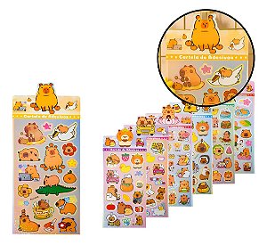 Cartela de Adesivos Holográfico - Capivara
