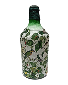 Garrafa decorada  - Pássaros por Débora Artes