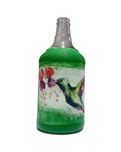 Garrafa decorada  -  Beija-flor por Débora Artes