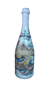 Garrafa decorada  - Casa dos pássaros por Débora Artes