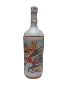 Garrafa decorada  - Borboletas na folhagem por Débora Artes