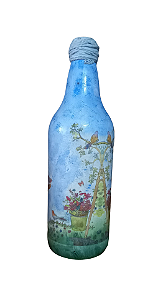Garrafa decorada  -  Flores por Débora Artes