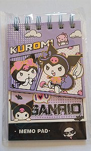 Bloco de anotações Kuromi