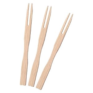 Kit de Minigarfos de 2 Dentes de Madeira 9cm 50UN