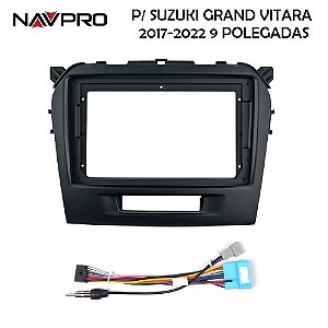 SUZUKI VITARA 2017-2021 9" Moldura e cabos de conexão para instalação de central multimidia 9 POLEGADAS NAVPRO CASKA