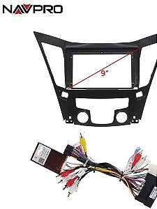 Para HYUNDAI SONATA Moldura/Fascia e cabos de conexão para instalação de cent
