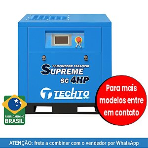 Compressor de Parafuso 4hp 10bar – Techto Supreme SC 4HP