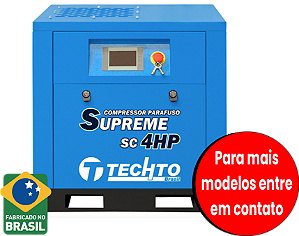 Compressor de Parafuso 4hp 10bar – Techto Supreme SC 4HP