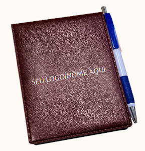 BLOCO DE RASCUNHO EM COURO SINTÉTICO 150 FOLHAS