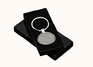 CHAVEIRO DE METAL REDONDO COM CHAPA CENTRAL E VERSO LISO