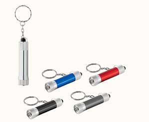 CHAVEIRO DE ALUMINIO COM LANTERNA DE 3 LUZES LEDS