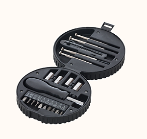 KIT FERRAMENTA 20 PEÇAS FORMATO PNEU PLÁSTICO