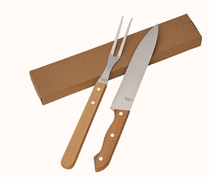 KIT CHURRASCO 2 PEÇAS NA EMBALAGEM KRAFT