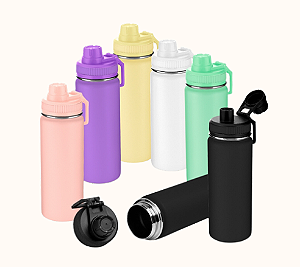 GARRAFA EM INOX 780ML COM TAMPA ROSQUEAVEL E ANEL DE SILICONE PARA VEDAÇÃO