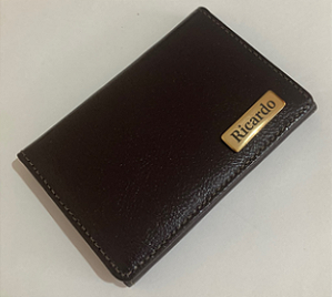PORTA CARTÃO EM COURO - SLOT'S PARA CARTÃO E BOLSO PARA DOCUMENTOS