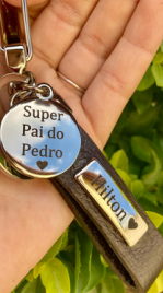 CHAVEIRO EM COURO - GRAVAÇÃO A LASER NA PLACA