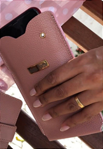 CARTEIRA EM COURO PARA CELULAR E PONTO DE LUZ