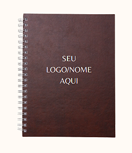 CADERNO DE COURO SINTÉTICCO COM ASPIRAL
