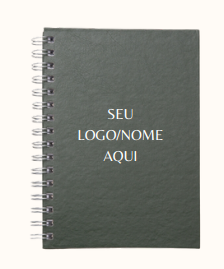 CADERNO PEQUENO DE COURO SINTÉTICO COM ESPITAL