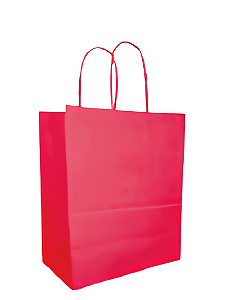 Sacola Kraft 13,5X8X16CM com 1 unidade - Vermelho