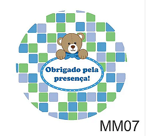 Adesivo Redondo - Chá de Fraldas MM07 c/ 20 unid. - Azul Bebê